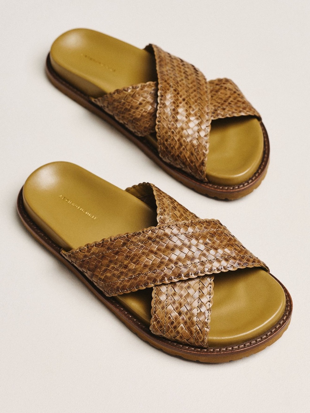 Woven Cross-Strap Slide Sandals NWT